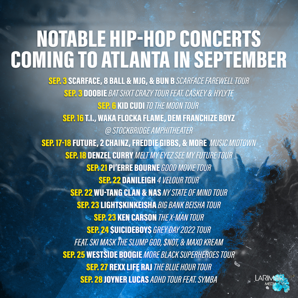 HipHop Concerts Coming to Atlanta in September 2022! Larimar Media