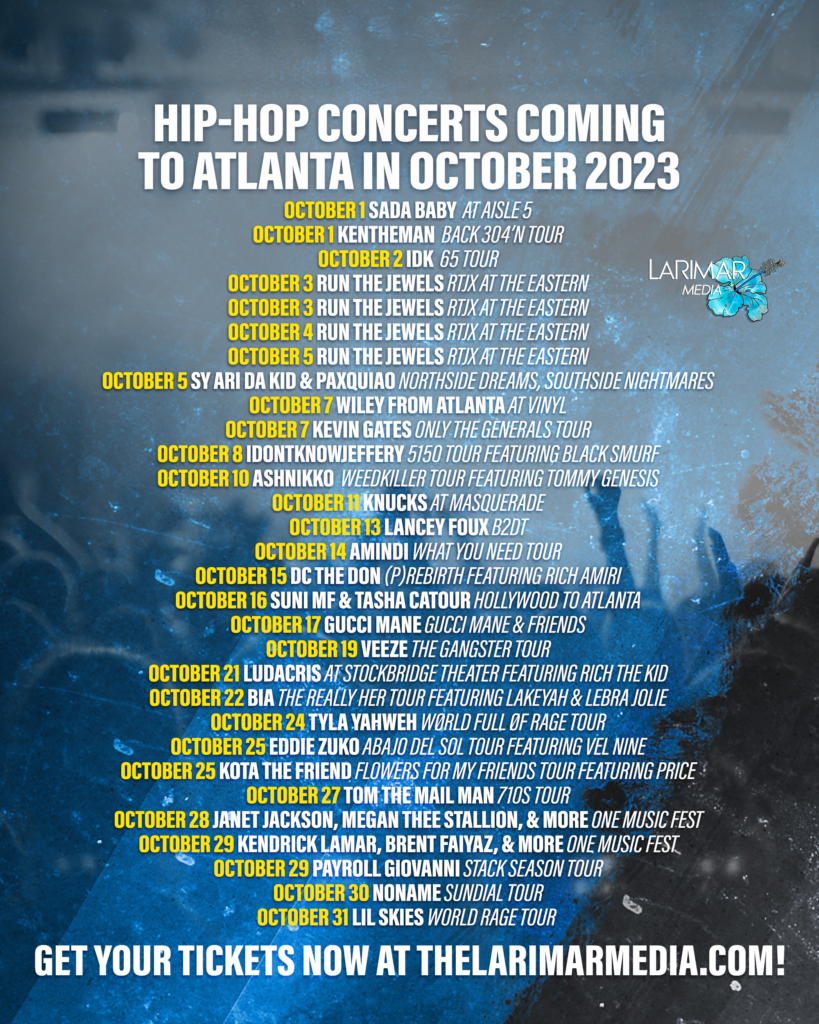 HipHop Concerts Coming to Atlanta in October 2023 Larimar Media